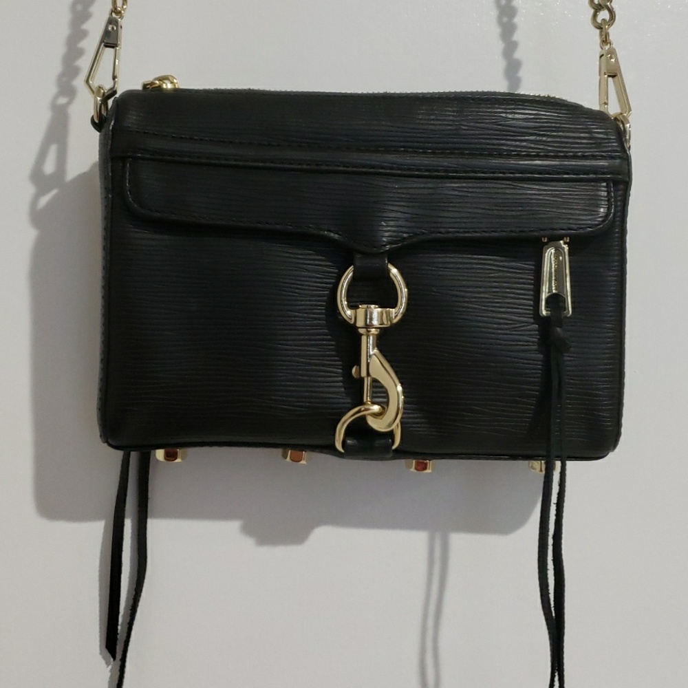 Rebecca Minkoff Black Mini Bag with Gold Accents